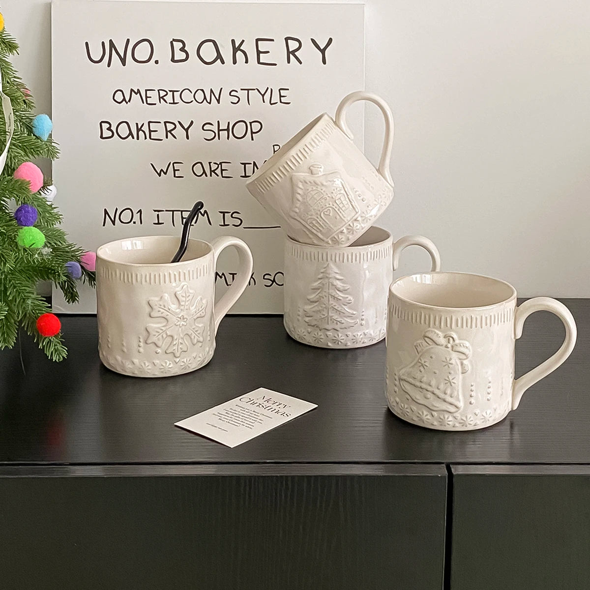 Embossed Christmas Mugs