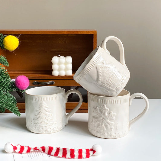 Embossed Christmas Mugs