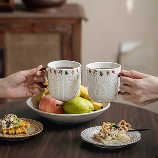 Holliday Porcelain Christmas Coffee Mugs