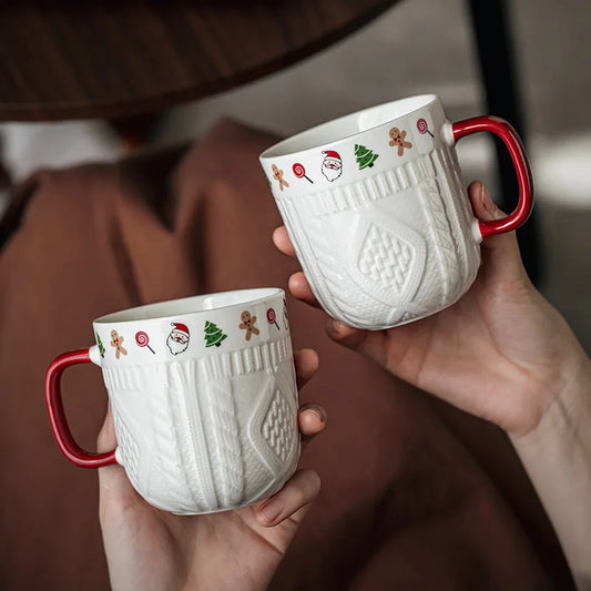 Holliday Porcelain Christmas Coffee Mugs